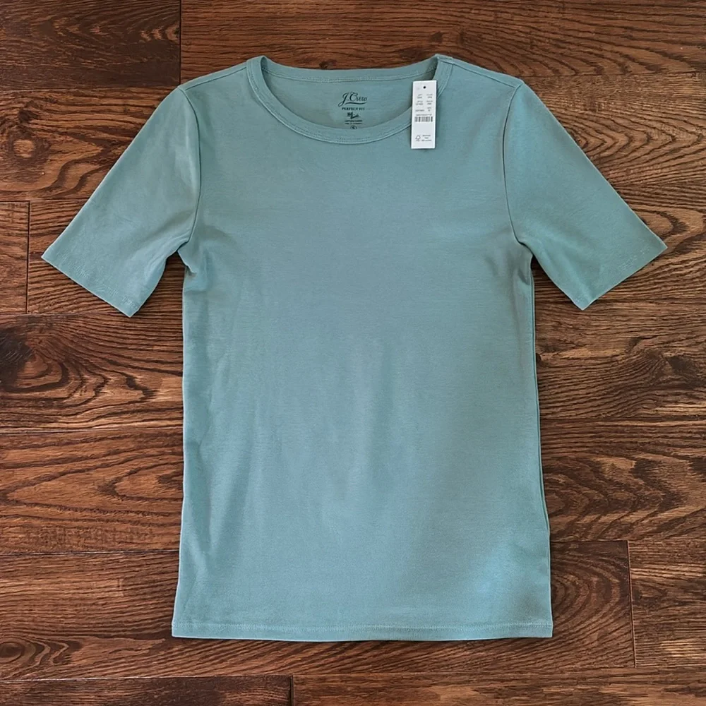 J.Crew Slim perfect T-shirt Green Small - Picture 3 of 9
